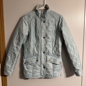 Barbour Sky Blue Quilted Puffer Jacket Size 6